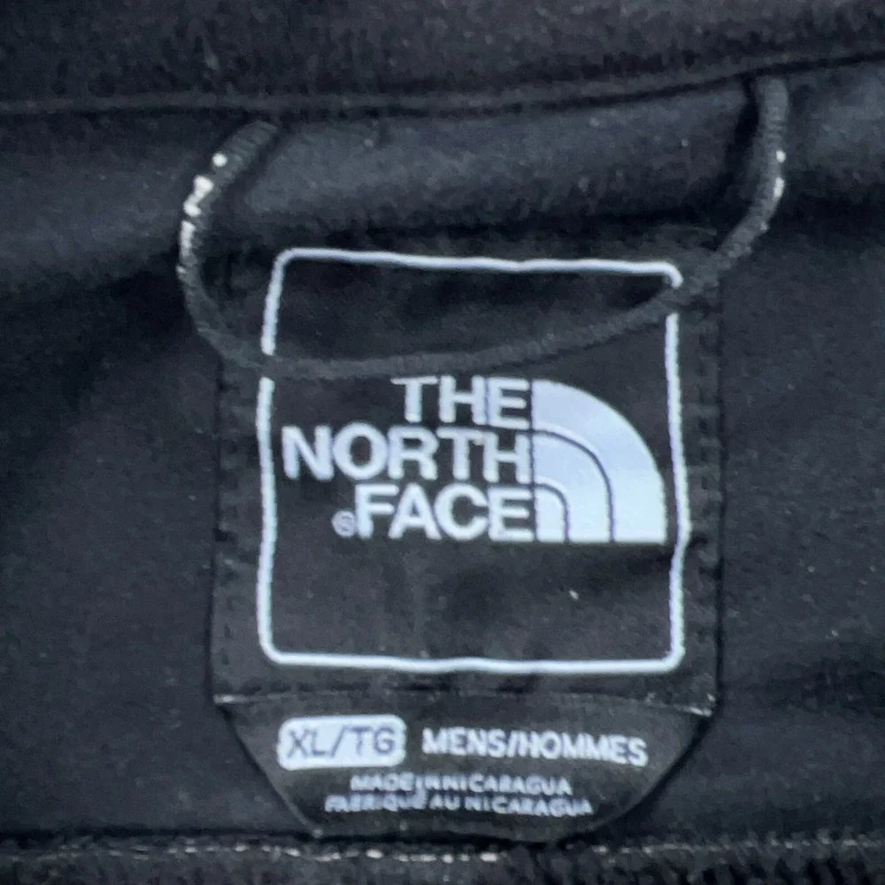North Face Jacket Men XL Black White Soft Shell Wind‎ Coat Layer Fleece Lined  *